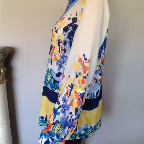 Rafaella Studio Women Shirt M Watercolor Designer - Picture 2 of 8